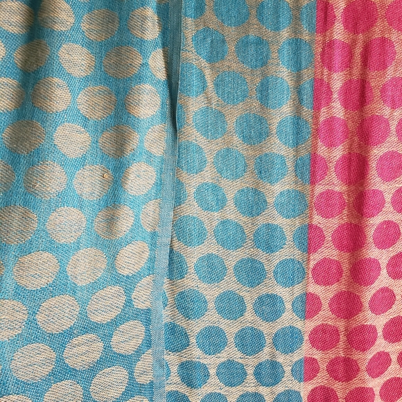 Polka Dot Scarf Bright Blue & Pink - Picture 9 of 10